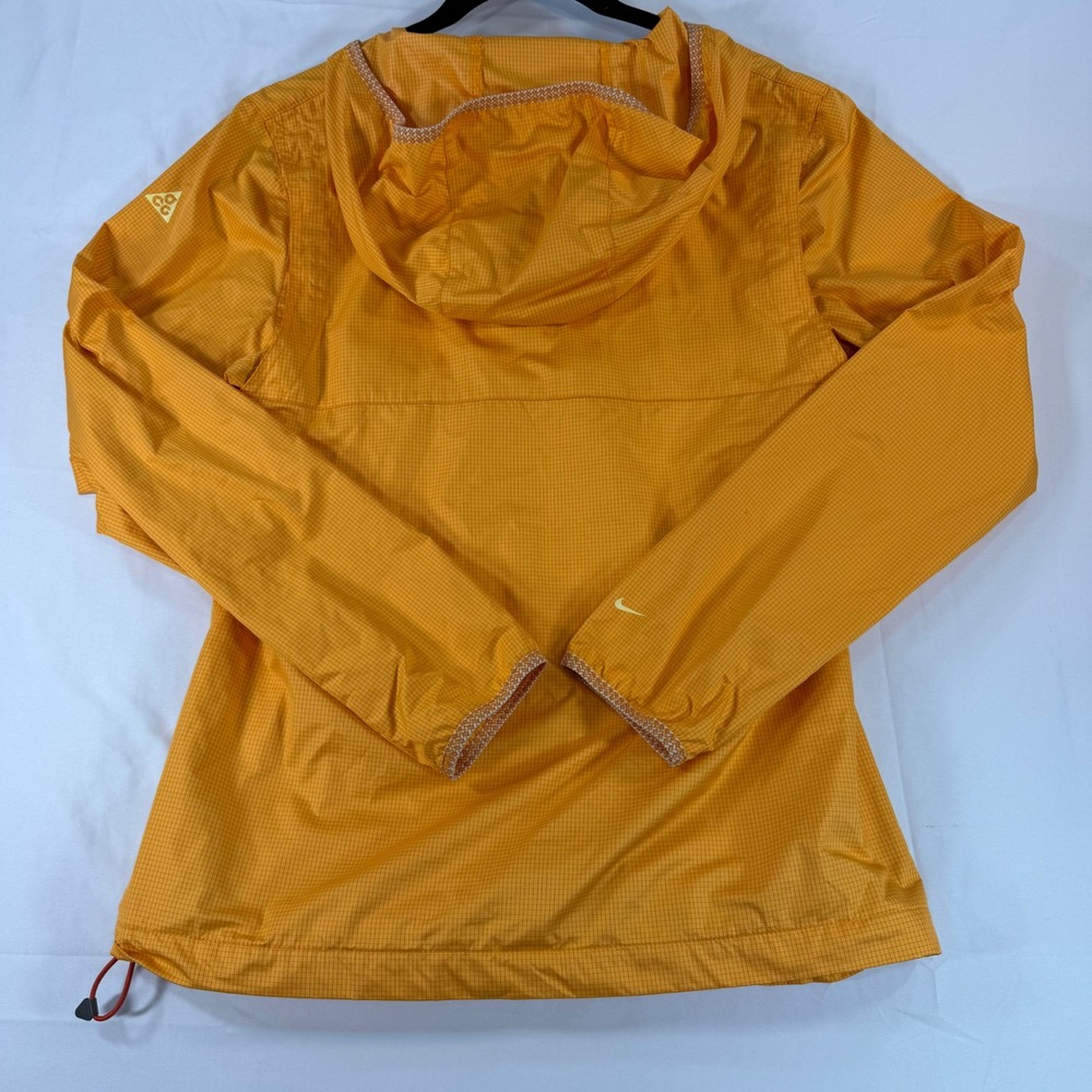 Nike ACG Vintage Anorak Windbreaker Orange Grid NikeFIT Pullover Hooded Jacket M - Picture 3 of 12
